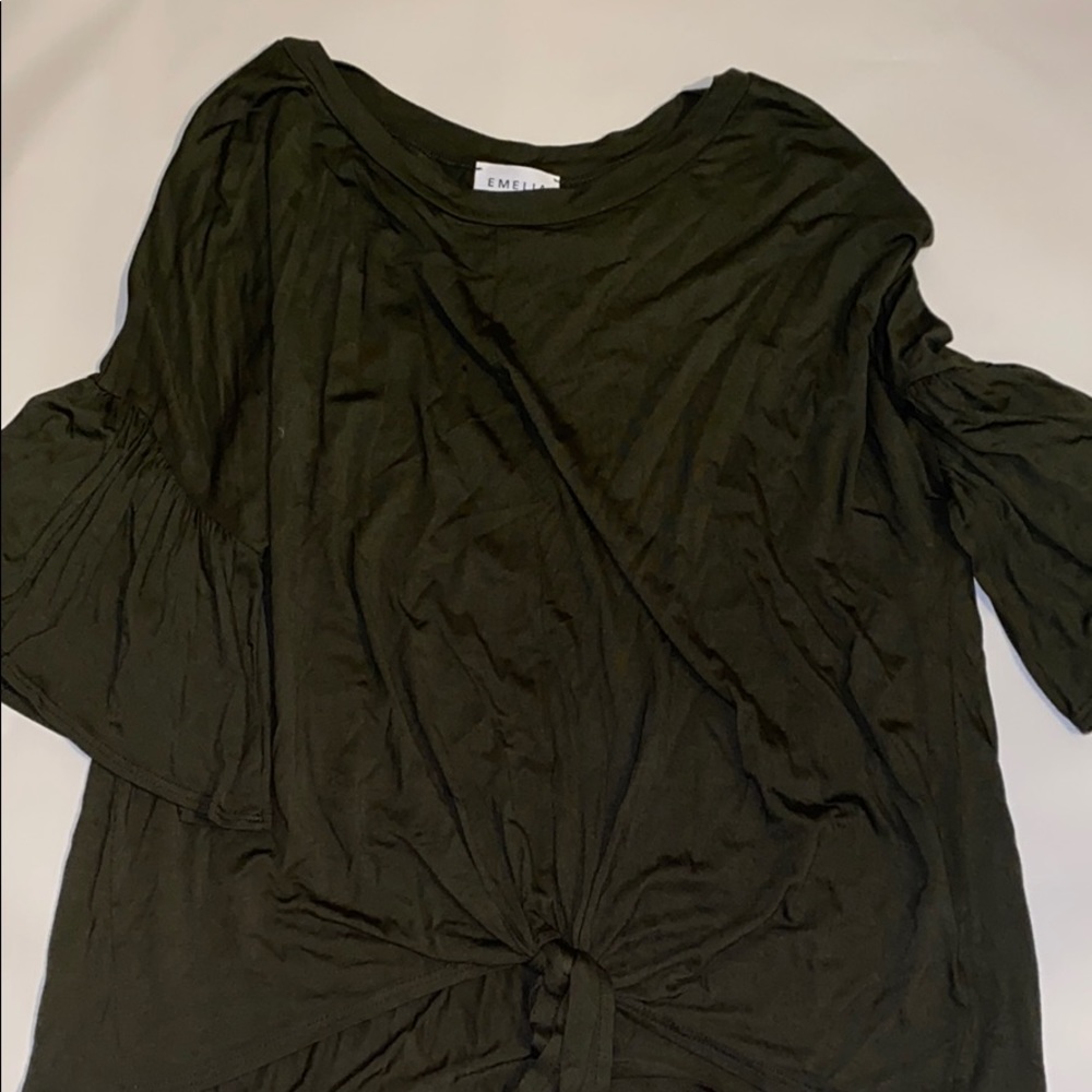 Army Green Fit and Flaire top